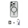 MARSİLYAN™- iPhone 16 Pro Max Kılıf Yadigar Klasik Özel Seri - Siyah Bilvis 3X AR Hayalet Cam Ekran Koruyucu + PVD Metal Kamera Lens - GD