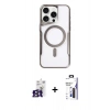 MARSİLYAN™- iPhone 16 Pro Max Kılıf Yadigar Klasik Özel Seri - Siyah Bilvis 3X AR Hayalet Cam Ekran Koruyucu + Bilvis Titan Kamera Lens - TMGI