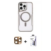MARSİLYAN™- iPhone 16 Pro Max Kılıf Yadigar Klasik Özel Seri - Siyah Bilvis 3X AR Hayalet Cam Ekran Koruyucu + Pers Alüminyum Kamera Lens - CLTM