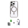 MARSİLYAN™- iPhone 16 Pro Max Kılıf Yadigar Klasik Özel Seri - Siyah Bilvis 3X AR Hayalet Cam Ekran Koruyucu + Raze Metal Kamera Lens - SH