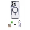 MARSİLYAN™- iPhone 16 Pro Max Kılıf Yadigar Klasik Özel Seri - Siyah Bilvis 3X AR Hayalet Cam Ekran Koruyucu + Raze Metal Kamera Lens - CLTM