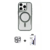 MARSİLYAN™- iPhone 16 Pro Max Kılıf Yadigar Klasik Özel Seri - Siyah Bilvis 3X AR Hayalet Cam Ekran Koruyucu + Pers Alüminyum Kamera Lens - GI