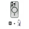 MARSİLYAN™- iPhone 16 Pro Max Kılıf Yadigar Klasik Özel Seri - Siyah Bilvis 3X AR Hayalet Cam Ekran Koruyucu + PVD Metal Kamera Lens - SH