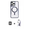 MARSİLYAN™- iPhone 16 Pro Max Kılıf Yadigar Klasik Özel Seri - Siyah Bilvis 3X AR Hayalet Cam Ekran Koruyucu + PVD Metal Kamera Lens - SH