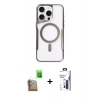 MARSİLYAN™- iPhone 16 Pro Max Kılıf Yadigar Klasik Özel Seri - Siyah Bilvis 3X AR Hayalet Cam Ekran Koruyucu + Raze Metal Kamera Lens - CLTM