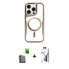 MARSİLYAN™- iPhone 16 Pro Max Kılıf Yadigar Klasik Özel Seri - Siyah Bilvis 3X AR Hayalet Cam Ekran Koruyucu + Raze Metal Kamera Lens - SH