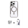 MARSİLYAN™- iPhone 16 Pro Max Kılıf Yadigar Klasik Özel Seri - Siyah Bilvis 3X AR Hayalet Cam Ekran Koruyucu + Pers Alüminyum Kamera Lens - GS