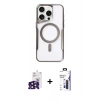 MARSİLYAN™- iPhone 16 Pro Max Kılıf Yadigar Klasik Özel Seri - Siyah Bilvis 3X AR Hayalet Cam Ekran Koruyucu + Bilvis Titan Kamera Lens - SH