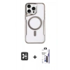 MARSİLYAN™- iPhone 16 Pro Max Kılıf Yadigar Klasik Özel Seri - Siyah Bilvis 3X AR Hayalet Cam Ekran Koruyucu + PVD Metal Kamera Lens - SH