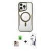 MARSİLYAN™- iPhone 16 Pro Max Kılıf Yadigar Klasik Özel Seri - Siyah Bilvis 3X AR Hayalet Cam Ekran Koruyucu + Raze Metal Kamera Lens - NLGY