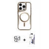 MARSİLYAN™- iPhone 16 Pro Max Kılıf Yadigar Klasik Özel Seri - Siyah Bilvis 3X AR Hayalet Cam Ekran Koruyucu + Pers Alüminyum Kamera Lens - GS