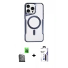 MARSİLYAN™- iPhone 16 Pro Max Kılıf Yadigar Klasik Özel Seri - Siyah Bilvis 3X AR Hayalet Cam Ekran Koruyucu + Raze Metal Kamera Lens - SH
