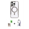MARSİLYAN™- iPhone 16 Pro Max Kılıf Yadigar Klasik Özel Seri - Siyah Bilvis 3X AR Hayalet Cam Ekran Koruyucu + Raze Metal Kamera Lens - NLGY