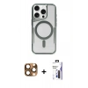 MARSİLYAN™- iPhone 16 Pro Max Kılıf Yadigar Klasik Özel Seri - Siyah Bilvis 3X AR Hayalet Cam Ekran Koruyucu + Pers Alüminyum Kamera Lens - CLTM