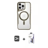 MARSİLYAN™- iPhone 16 Pro Max Kılıf Yadigar Klasik Özel Seri - Siyah Bilvis 3X AR Hayalet Cam Ekran Koruyucu + PVD Metal Kamera Lens - SH