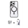 MARSİLYAN™- iPhone 16 Pro Max Kılıf Yadigar Klasik Özel Seri - Siyah Bilvis 3X AR Hayalet Cam Ekran Koruyucu + Pers Alüminyum Kamera Lens - GS