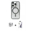MARSİLYAN™- iPhone 16 Pro Max Kılıf Yadigar Klasik Özel Seri - Siyah Bilvis 3X AR Hayalet Cam Ekran Koruyucu + Pers Alüminyum Kamera Lens - GS