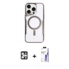 MARSİLYAN™- iPhone 16 Pro Max Kılıf Yadigar Klasik Özel Seri - Siyah Bilvis 3X AR HD Cam Ekran Koruyucu + PVD Metal Kamera Lens - GS