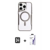 MARSİLYAN™- iPhone 16 Pro Max Kılıf Yadigar Klasik Özel Seri - Siyah Bilvis 3X AR HD Cam Ekran Koruyucu + PVD Metal Kamera Lens - SH
