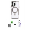 MARSİLYAN™- iPhone 16 Pro Max Kılıf Yadigar Klasik Özel Seri - Siyah Bilvis 3X AR HD Cam Ekran Koruyucu + Raze Metal Kamera Lens - SH