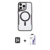 MARSİLYAN™- iPhone 16 Pro Max Kılıf Yadigar Klasik Özel Seri - Siyah Bilvis 3X AR HD Cam Ekran Koruyucu + PVD Metal Kamera Lens - SH