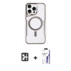 MARSİLYAN™- iPhone 16 Pro Max Kılıf Yadigar Klasik Özel Seri - Siyah Bilvis 3X AR HD Cam Ekran Koruyucu + PVD Metal Kamera Lens - GS