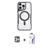 MARSİLYAN™- iPhone 16 Pro Max Kılıf Yadigar Klasik Özel Seri - Siyah Bilvis 3X AR HD Cam Ekran Koruyucu + PVD Metal Kamera Lens - GS