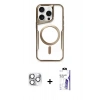 MARSİLYAN™- iPhone 16 Pro Max Kılıf Yadigar Klasik Özel Seri - Siyah Bilvis 3X AR HD Cam Ekran Koruyucu + Pers Alüminyum Kamera Lens - GS