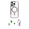MARSİLYAN™- iPhone 16 Pro Max Kılıf Yadigar Klasik Özel Seri - Siyah Bilvis 3X AR HD Cam Ekran Koruyucu + Raze Metal Kamera Lens - BZ