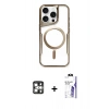 MARSİLYAN™- iPhone 16 Pro Max Kılıf Yadigar Klasik Özel Seri - Siyah Bilvis 3X AR HD Cam Ekran Koruyucu + PVD Metal Kamera Lens - GS