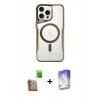 MARSİLYAN™- iPhone 16 Pro Max Kılıf Yadigar Klasik Özel Seri - Siyah Bilvis 5in1 3D Magic Cam Ekran Koruyucu + Raze Metal Kamera Lens - CLTM