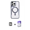 MARSİLYAN™- iPhone 16 Pro Max Kılıf Yadigar Klasik Özel Seri - Siyah Bilvis 5in1 3D Magic Cam Ekran Koruyucu + PVD Metal Kamera Lens - GS