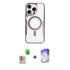 MARSİLYAN™- iPhone 16 Pro Max Kılıf Yadigar Klasik Özel Seri - Siyah Bilvis 5in1 3D Magic Cam Ekran Koruyucu + Raze Metal Kamera Lens - NLGY