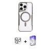 MARSİLYAN™- iPhone 16 Pro Max Kılıf Yadigar Klasik Özel Seri - Siyah Bilvis 5in1 3D Magic Cam Ekran Koruyucu + Pers Alüminyum Kamera Lens - GS