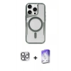 MARSİLYAN™- iPhone 16 Pro Max Kılıf Yadigar Klasik Özel Seri - Siyah Bilvis 5in1 3D Magic Cam Ekran Koruyucu + Pers Alüminyum Kamera Lens - GI