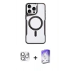 MARSİLYAN™- iPhone 16 Pro Max Kılıf Yadigar Klasik Özel Seri - Siyah Bilvis 5in1 3D Magic Cam Ekran Koruyucu + Pers Alüminyum Kamera Lens - GS