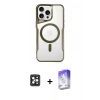 MARSİLYAN™- iPhone 16 Pro Max Kılıf Yadigar Klasik Özel Seri - Siyah Bilvis 5in1 3D Magic Cam Ekran Koruyucu + PVD Metal Kamera Lens - SH