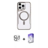 MARSİLYAN™- iPhone 16 Pro Max Kılıf Yadigar Klasik Özel Seri - Siyah Bilvis 5in1 3D Magic Cam Ekran Koruyucu + Pers Alüminyum Kamera Lens - GS