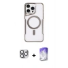 MARSİLYAN™- iPhone 16 Pro Max Kılıf Yadigar Klasik Özel Seri - Siyah Bilvis 5in1 3D Magic Cam Ekran Koruyucu + Pers Alüminyum Kamera Lens - GI