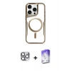 MARSİLYAN™- iPhone 16 Pro Max Kılıf Yadigar Klasik Özel Seri - Siyah Bilvis 5in1 3D Magic Cam Ekran Koruyucu + Pers Alüminyum Kamera Lens - GI