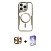 MARSİLYAN™- iPhone 16 Pro Max Kılıf Yadigar Klasik Özel Seri - Siyah Bilvis 5in1 3D Magic Cam Ekran Koruyucu + Pers Alüminyum Kamera Lens - CLTM