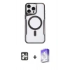 MARSİLYAN™- iPhone 16 Pro Max Kılıf Yadigar Klasik Özel Seri - Siyah Bilvis 5in1 3D Magic Cam Ekran Koruyucu + PVD Metal Kamera Lens - GS