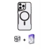 MARSİLYAN™- iPhone 16 Pro Max Kılıf Yadigar Klasik Özel Seri - Siyah Bilvis 5in1 3D Magic Cam Ekran Koruyucu + Pers Alüminyum Kamera Lens - GI
