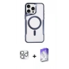 MARSİLYAN™- iPhone 16 Pro Max Kılıf Yadigar Klasik Özel Seri - Siyah Bilvis 5in1 3D Magic Cam Ekran Koruyucu + Pers Alüminyum Kamera Lens - GS