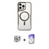 MARSİLYAN™- iPhone 16 Pro Max Kılıf Yadigar Klasik Özel Seri - Siyah Bilvis 5in1 3D Magic Cam Ekran Koruyucu + Pers Alüminyum Kamera Lens - GI