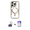 MARSİLYAN™- iPhone 16 Pro Max Kılıf Yadigar Klasik Özel Seri - Siyah Bilvis 5in1 3D Magic Cam Ekran Koruyucu + Gümüş Bilvis Titan Kamera Lens