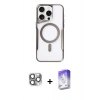 MARSİLYAN™- iPhone 16 Pro Max Kılıf Yadigar Klasik Özel Seri - Siyah Bilvis 5in1 3D Magic Cam Ekran Koruyucu + Pers Alüminyum Kamera Lens - GI