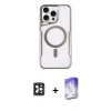 MARSİLYAN™- iPhone 16 Pro Max Kılıf Yadigar Klasik Özel Seri - Siyah Bilvis 5in1 3D Magic Cam Ekran Koruyucu + PVD Metal Kamera Lens - SH