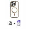 MARSİLYAN™- iPhone 16 Pro Max Kılıf Yadigar Klasik Özel Seri - Siyah Bilvis 5in1 3D Magic Cam Ekran Koruyucu + PVD Metal Kamera Lens - GS