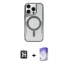 MARSİLYAN™- iPhone 16 Pro Max Kılıf Yadigar Klasik Özel Seri - Siyah Bilvis 5in1 3D Magic Cam Ekran Koruyucu + PVD Metal Kamera Lens - SH